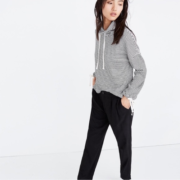 Mile(s) by Madewell Funnel Neck Tie Sleeve Sweatshirt in Stripe - Picture 2 of 7